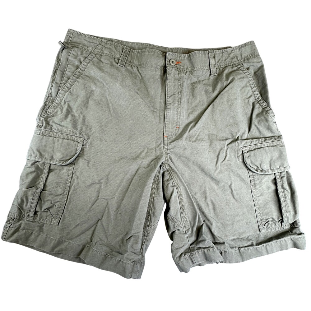 L.L.Bean Cargo Shorts Mens 40 Green Cotton Canvas 10 Inseam Casual Outdoor